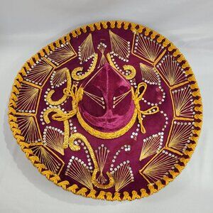 Pigalle Calidad Prestigio Luna Sombrero Vintage 1970s Mexico Velour Hat XXXXX